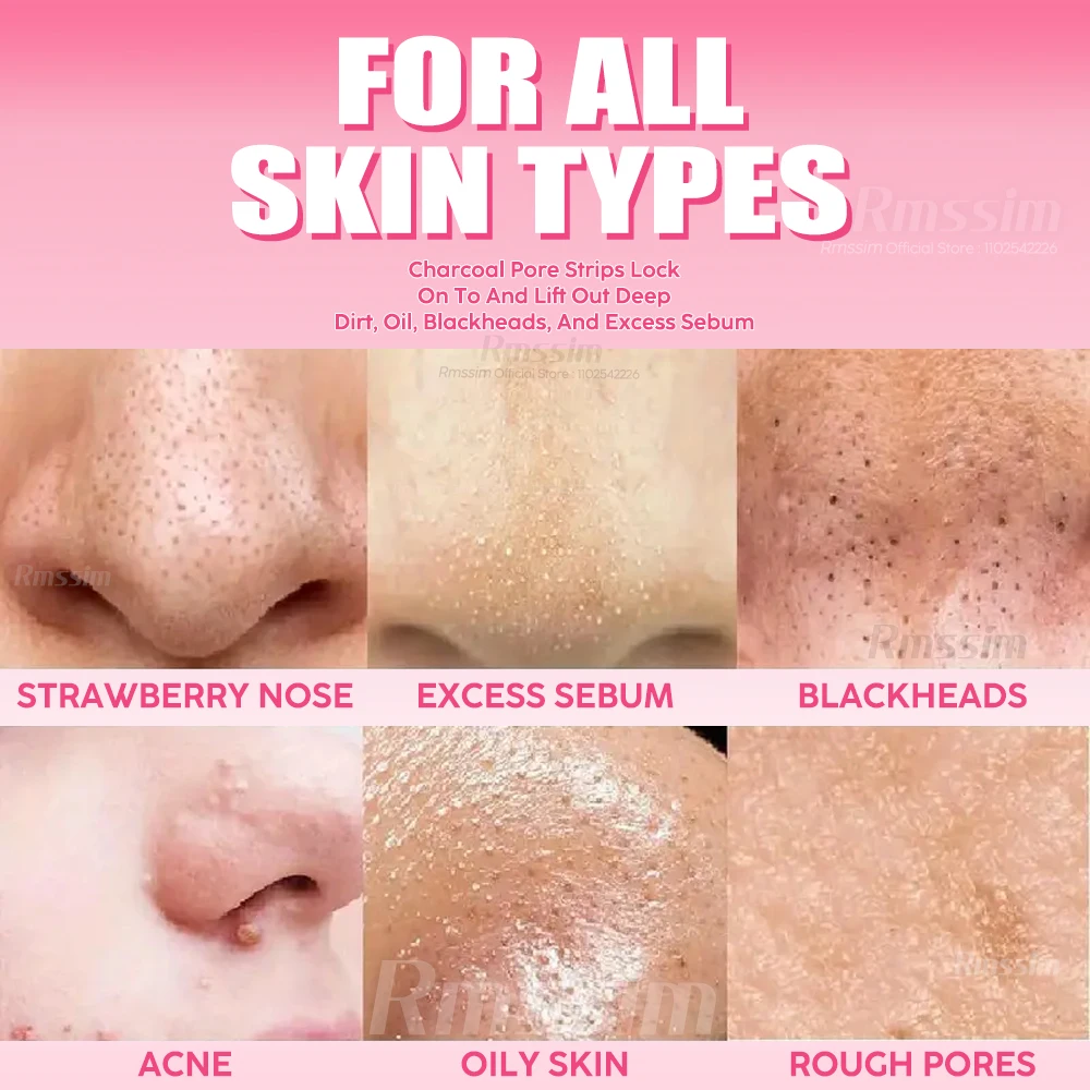 10/50/100pcs 숯 딥 클렌징 모공 스트립 지성 피부의 블랙 헤드 제거를위한 코 스트립 인스턴트 모공 막힘 방지 패치