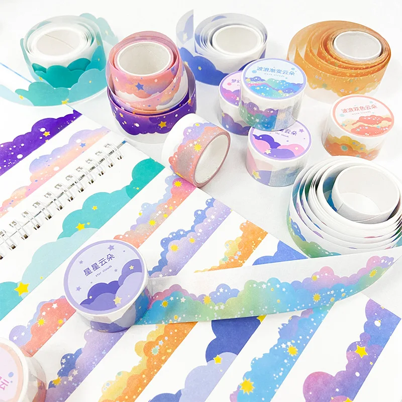 25mm * 3m carino stelle nuvole nastro adesivo decorativo nastro adesivo Washi fai da te Scrapbooking etichetta adesiva pianificatori di cancelleria coreana