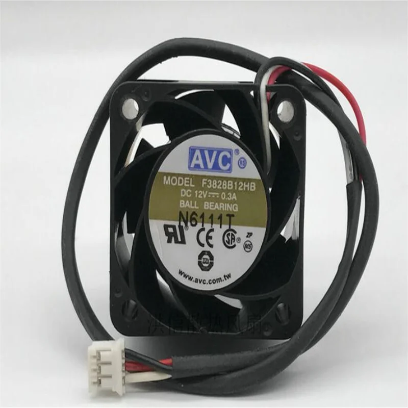 Original AVC F3828B12HB DC12V 0,3 EINE 3828 3,8 CM drei-draht ball lüfter