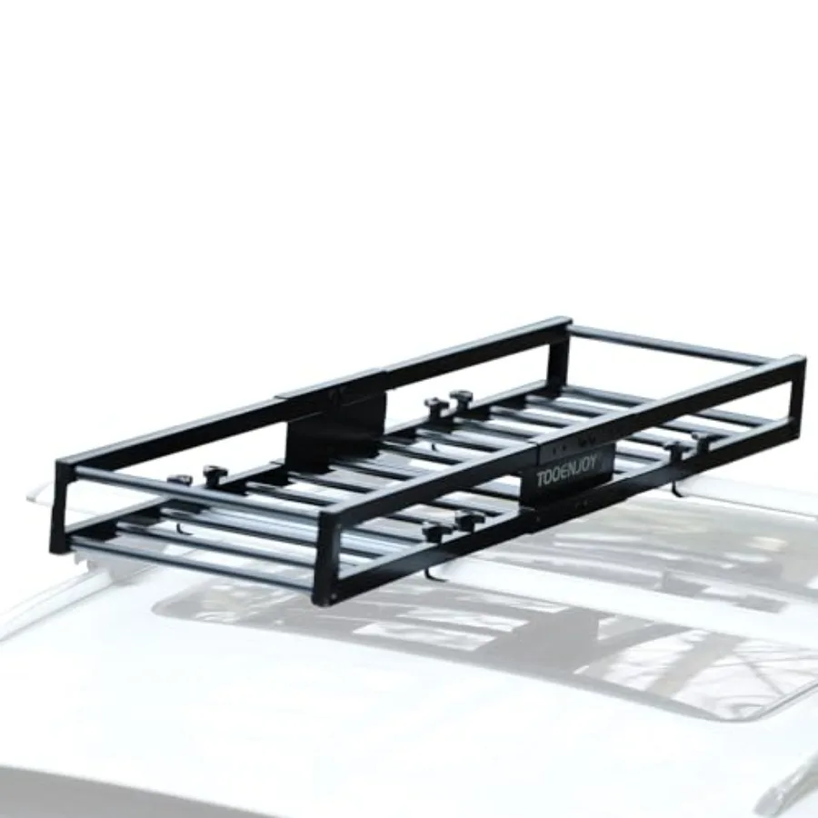 

59 x 15.5 x 5 Skinny Roof Cargo Carrier Basket Heavy Duty Roof Rack Luggage Holder for Car SUV Pickup Black 200 LBS Capacity