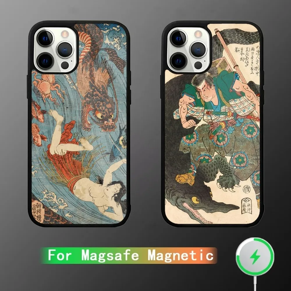 Utagawa Kuniyoshi Ukiyoe Art Phone Case For iPhone 15,14,13,12,11,Plus,Pro,Max Mini Magsafe Magnetic Wireless Charging