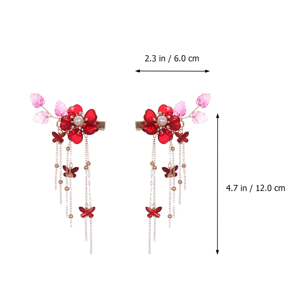 

Pomegranate Flower Hair Clip Women Tassel Alloy Floral Pins Durable Long Term Wear Birthday Wedding Gifts Hairpins
