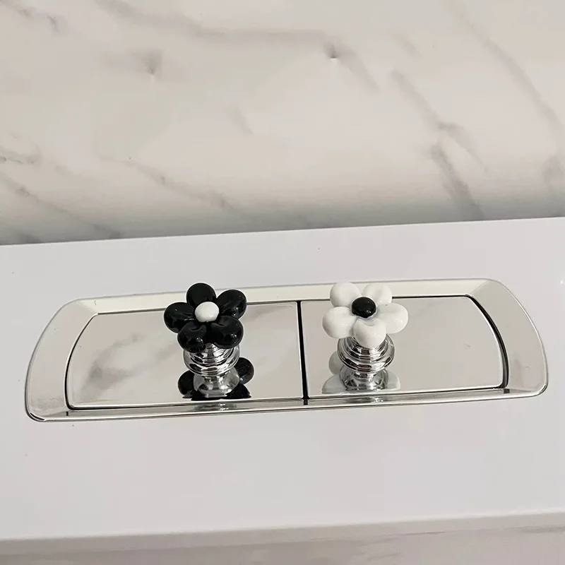 Toilet Flush Handle, Small Flower Design, Universal Toilet Lid Remover, Water Tank Switch Button, Home Bathroom Accessory