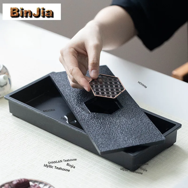 BAEJORIA Windowed Rectangular Tea Tray Japanese Cuisine Table Coffee Storage Board Organizers Desk Dishes For Serving Tea Gifts