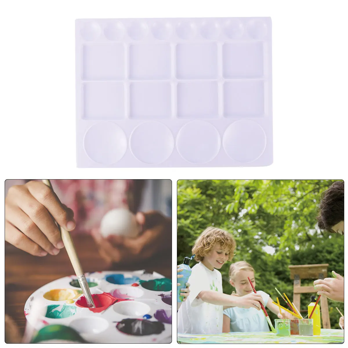 1Pcs Square Art Paint Mixing Tray Portable Plastic Color Palette for Watercolor Gouache Oil Painting Drawing Pigment