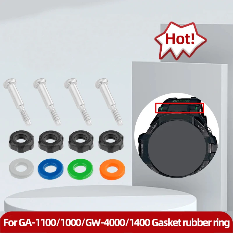 Gasket O-Ring Watch Screw Connecting Rod Accessories For Casio G-SHOCK GA-1100/GA-1000/GW-4000/GA-1400 watch with Screw+Gasket