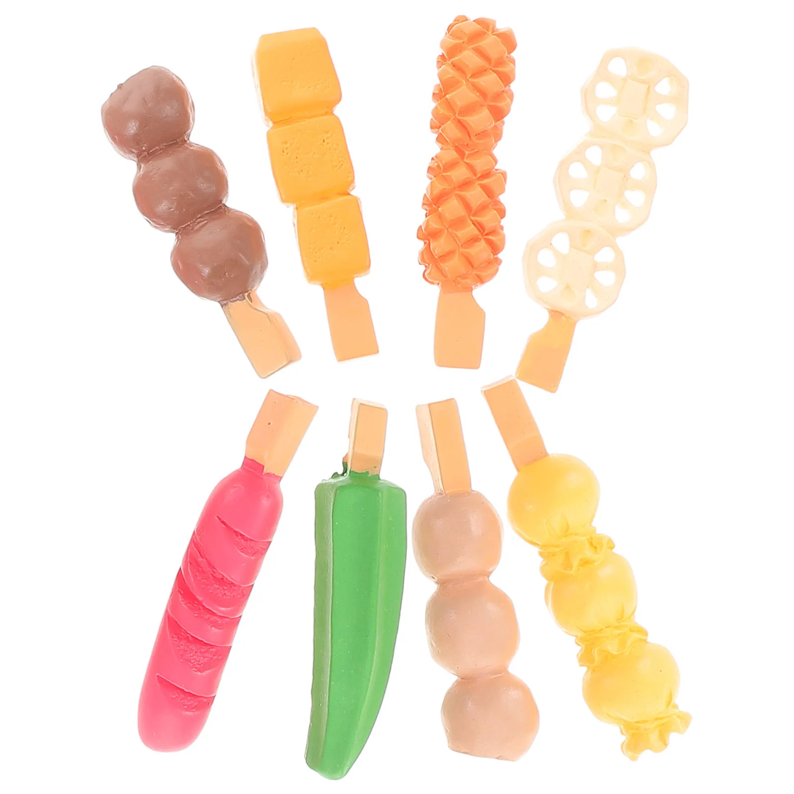 

8Pcs Realistic Fake Food Oden Skewers Creative Miniature DIY Decoration Kitchen Display Artificial Food Props Kitchen Decor