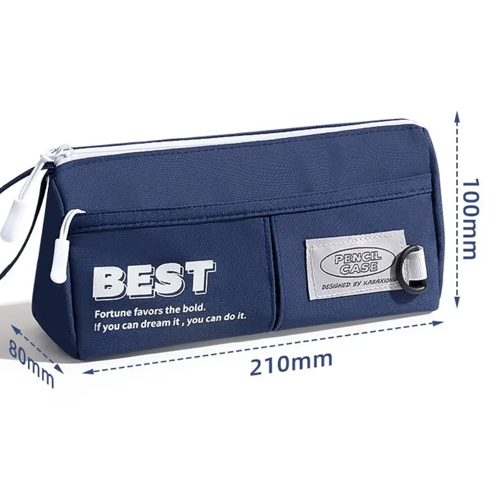 أزياء 2 طبقات مقلمة سعة كبيرة السلس زيبر القلم حقيبة المحمولة قلم رصاص الحقيبة الطالب