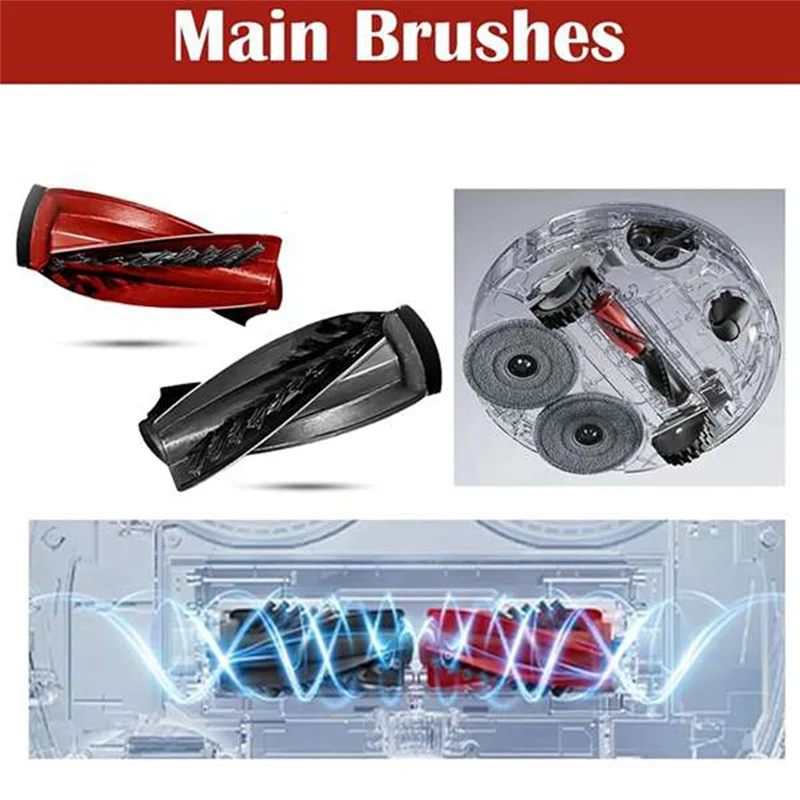 ABXH لـ Roborock Qrevo Edge/Qrevo Curv مكنسة كهربائية بديلة طقم قطع غيار ملحقات متينة للغاية ملحقات مكنسة كهربائية أساسية