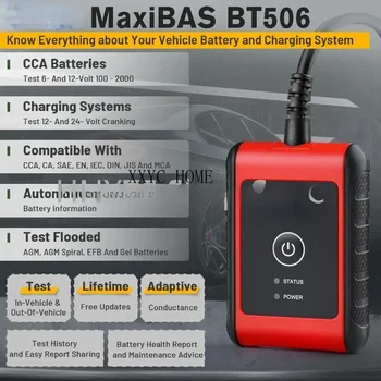 Daotong Maxisys 태블릿 PC용 자동차 배터리 및 전기 시스템 분석 도구, Bt506