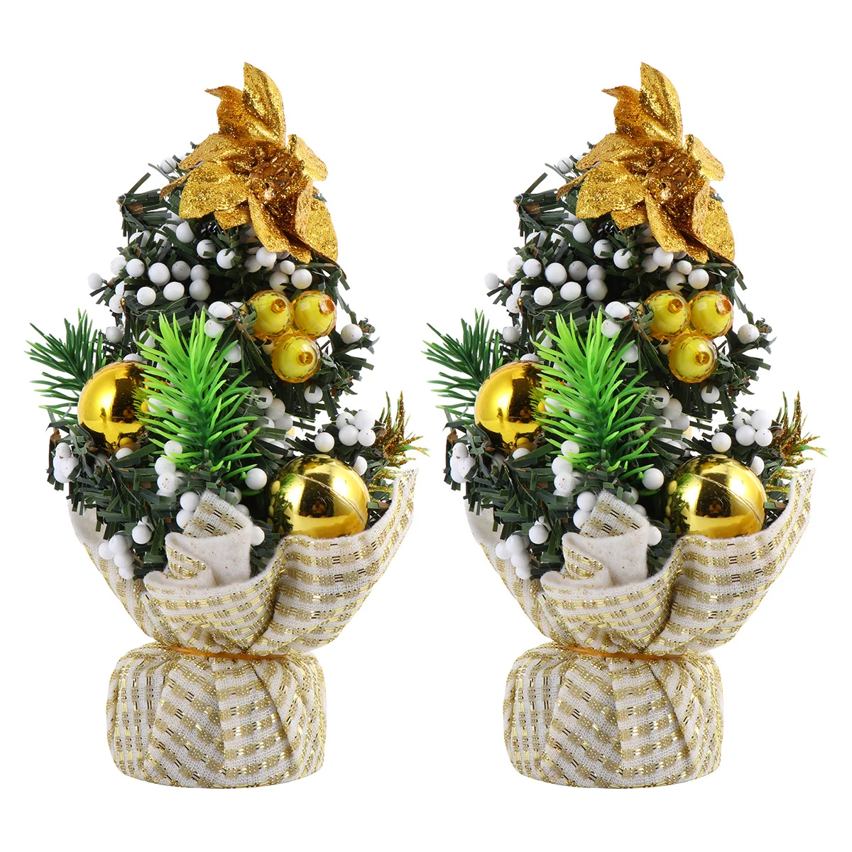 

2 Pcs Craft Trees Mini Tabletop Christmas Decor Holiday Decorations for Office Desktop Small Crafts