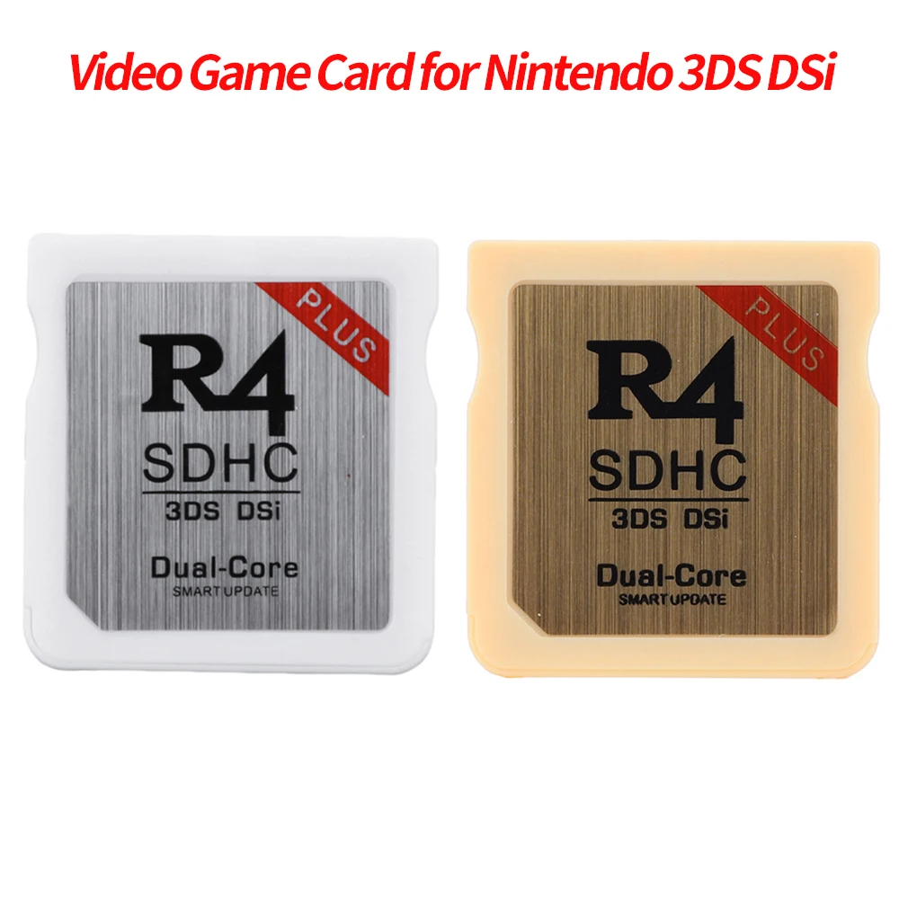 لعبة فيديو حرق بطاقة فلاش ، بطاقة ذاكرة مع صندوق البيع بالتجزئة ، نيندو 3DS DSi ، R4 SDHC ، ذهبي أبيض