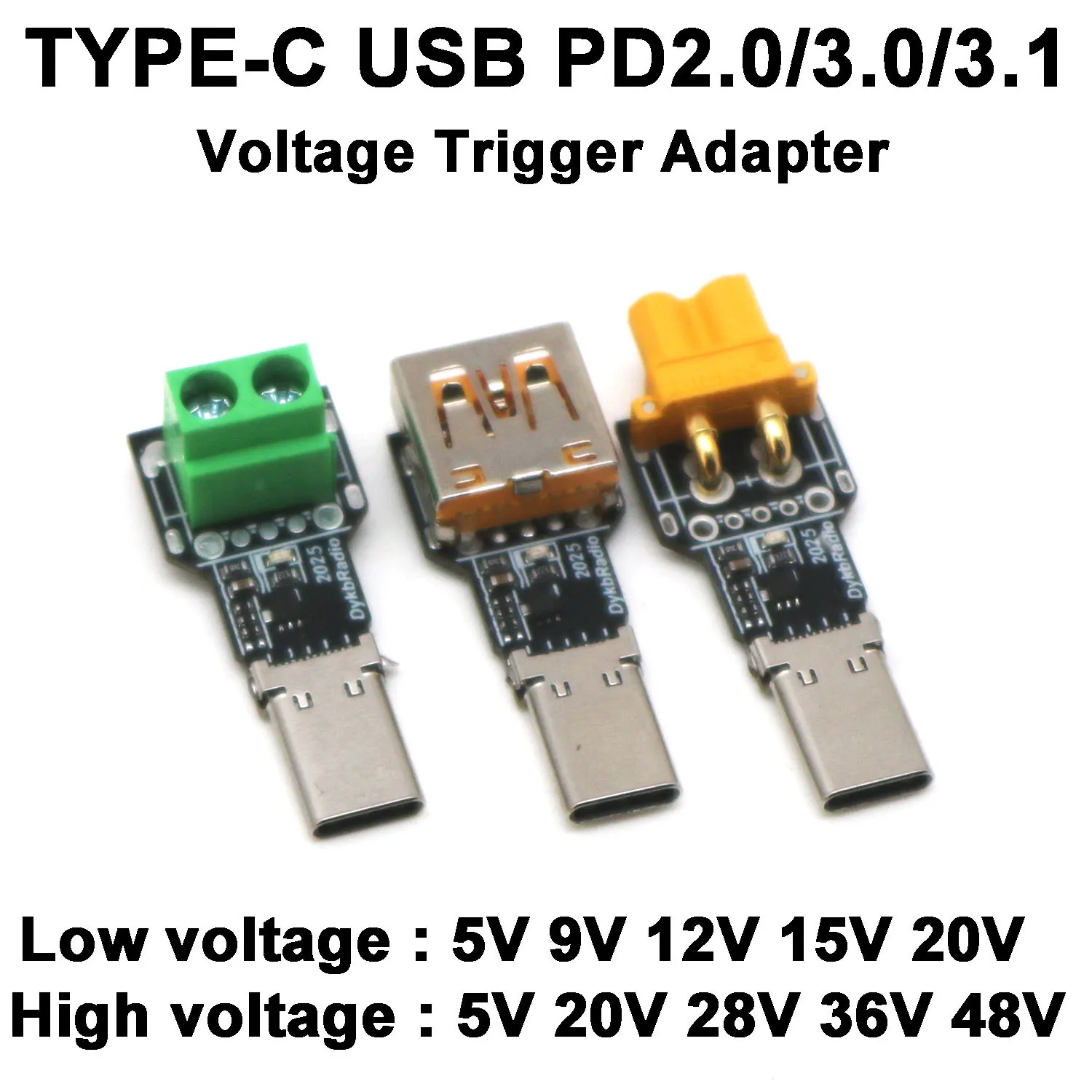 PD3.1 PD3.0 140W TYPE-C USB PD Voltage Trigger Adapter 5V 9V 12V 15V 20V 28V 48V Fast Charging Protocol QC/PD TO DC Power Supply