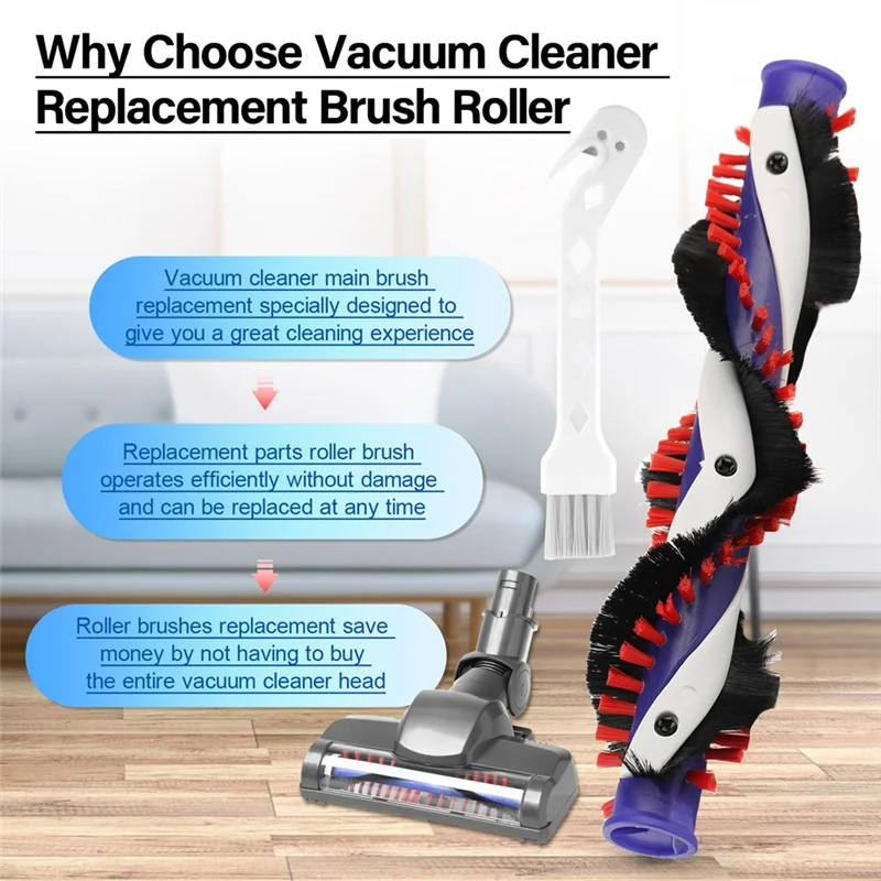 Abud-substituição de escova de rolo principal para aspirador de pó dyson dc35 dc44 dc45 dc43 substituição de escova de rolamento com escova de limpeza
