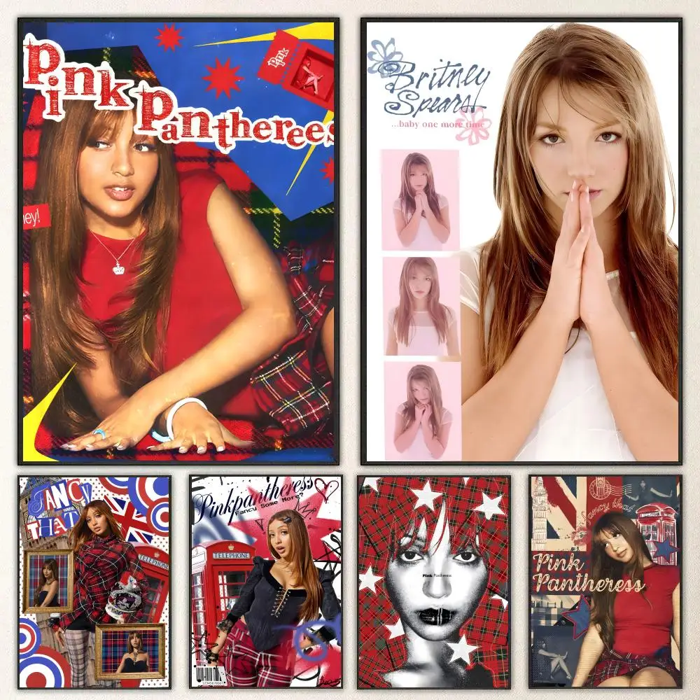 Singer P-PinkPantheress Poster High-definition  poster stickers, suitable for bedroom, living room, home decoration