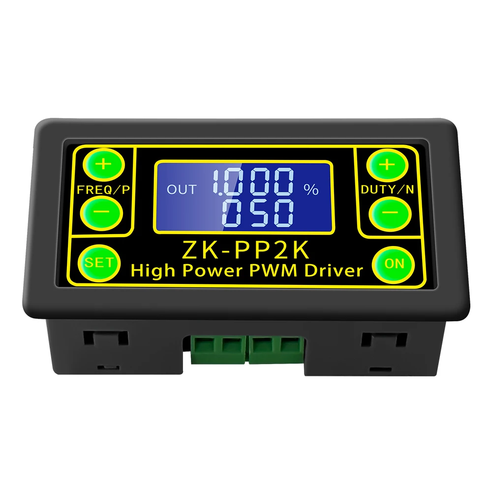 

ZK-PP2K PWM Signal Generator Pulse Mode 8A Driver Module PWM Pulse Frequency Cycle Duty Adjustable for Drive LED/Motor/Solenoid