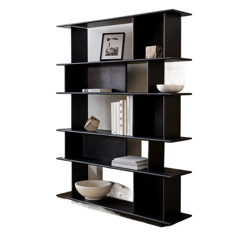 

Nordic solid wood bookshelf, floor shelf, living room wall storage, household simple bookcase, locker display cabinet
