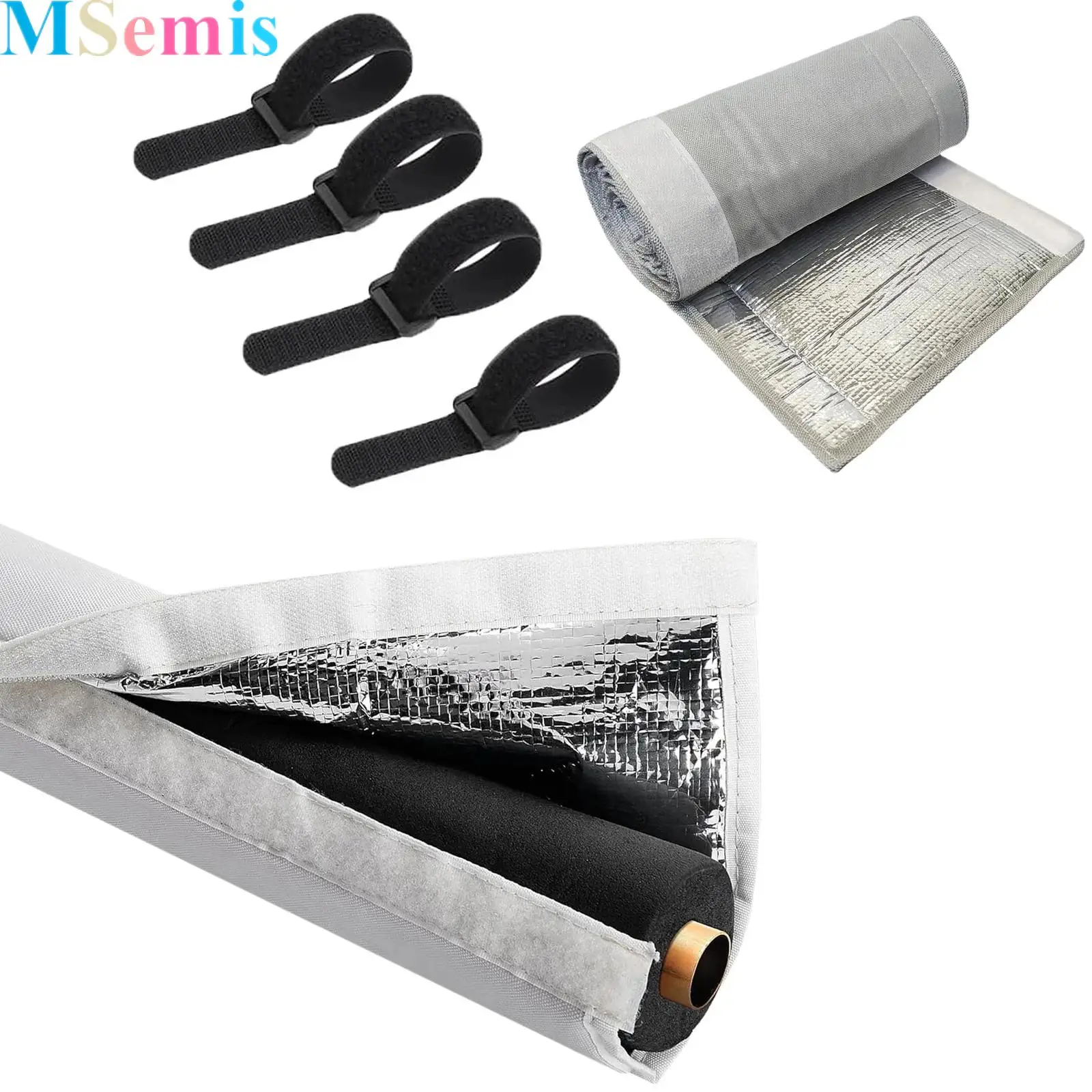 3 Layers Copper Pipe Insulation Cover Oxford Fabric Pipe Insulation Sleeve with Adjustable Straps And Hook And Loop Fastener