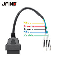 OBD Female 16 Pin Jumper Cable OBD2 Connector Cable For Turck Car Motorcycle CAN K Cable OBDII Extension Cable