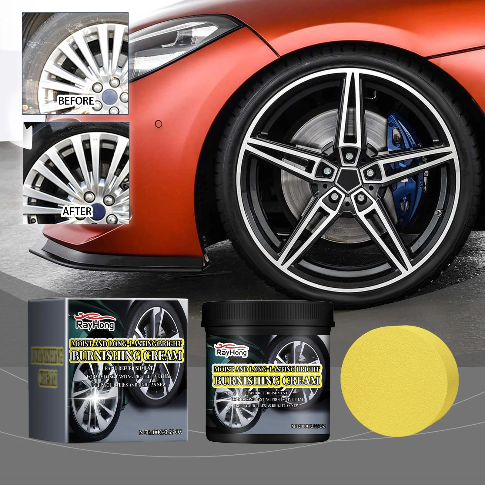 Car Tire Retreading Paste Car Tire Cleaning Rust Removal Polishing Brightening Wheel Tire Care