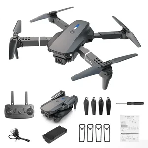 Foldable E88 Mini Drone with 4K HD Camera WiFi FPV Function RC Quadcopter Aircraft Toy Ideal Gift for Both Kids and Adults