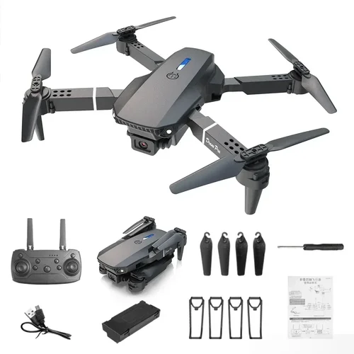 Mini Dron plegable E88 con cámara 4K HD, WiFi, función FPV, cuadricóptero RC, avión, juguete, regalo Ideal para niños y adultos