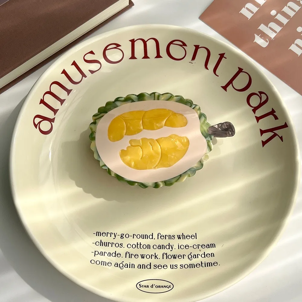 

Personalized Strawberry Fruit Hair Grab Durian Pineapple Cartoon Hair Claw Headwear Hairpin Acetic Acid Shark Clip Streetwear