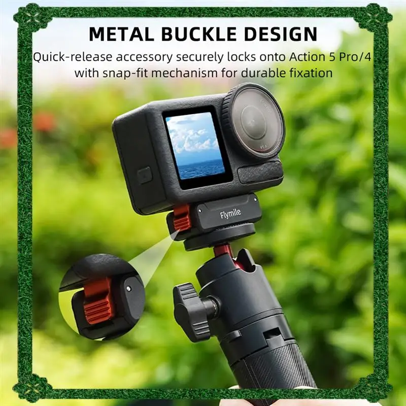 Pengiriman 24 Jam Flymile Magnetic Rilis Cepat Alas Dudukan Sepatu Dingin untuk Adaptor DJI ACTION 4/5 PRO Dilengkapi Sekrup 1/4 Inci Mou