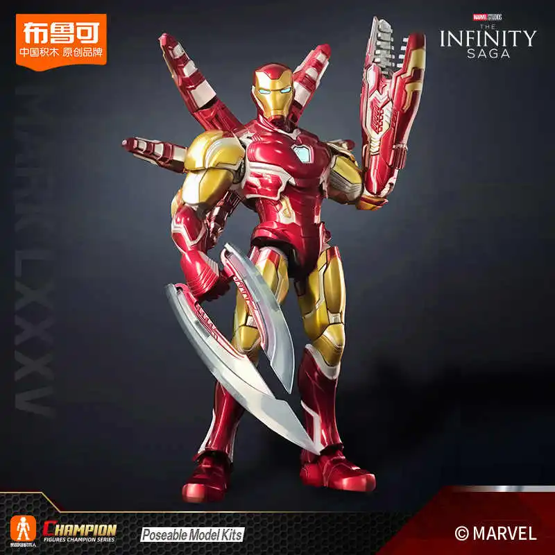 Original Avengers Led Iron Man Mk85 Action Figure Thor ชุดตุ๊กตาประกอบของเล่นผู้ใหญ่ของเล่นสะสมเด็กของขวัญ