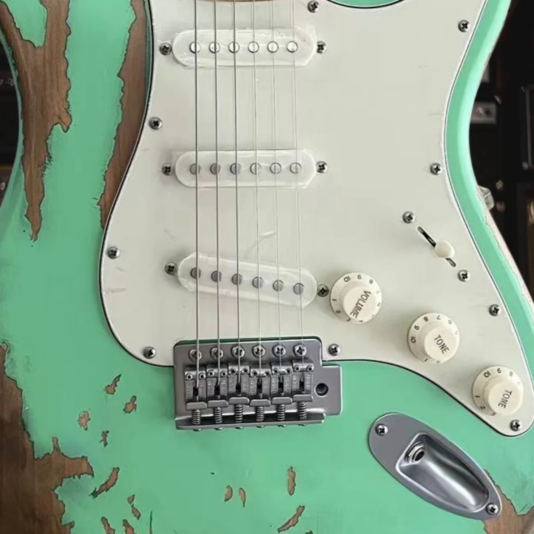 

Retro Green STS Style Electric Guitar Alderwood Construction Maple Fretboard Free Shipping Beginner to Pro Ready in Stock