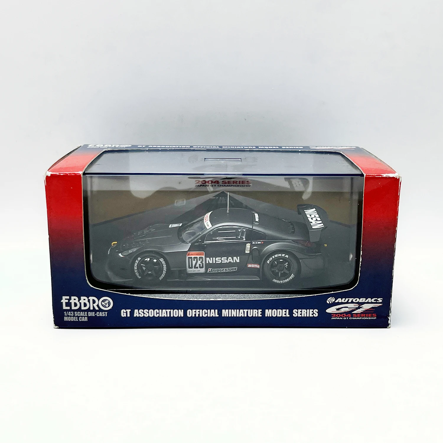 รถโมเดล EBBRO อัตราส่วน 1:43 ผลิตจากโลหะผสม รถนิสสัน 350Z JGTC ปี 2004 ของเล่นรถแข่ง รุ่นคลาสสิก ย้อนยุค ของขวัญสำหรับผู้ใหญ่ ของที่ระลึก สำหรับตั้งโชว์