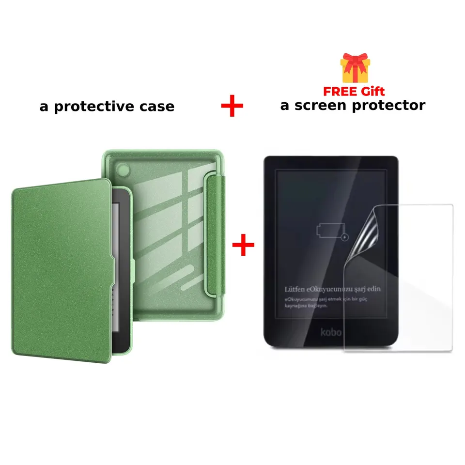 For Kobo Clara Colour/BW/2E Glitter Case + Screen Protector Sleep