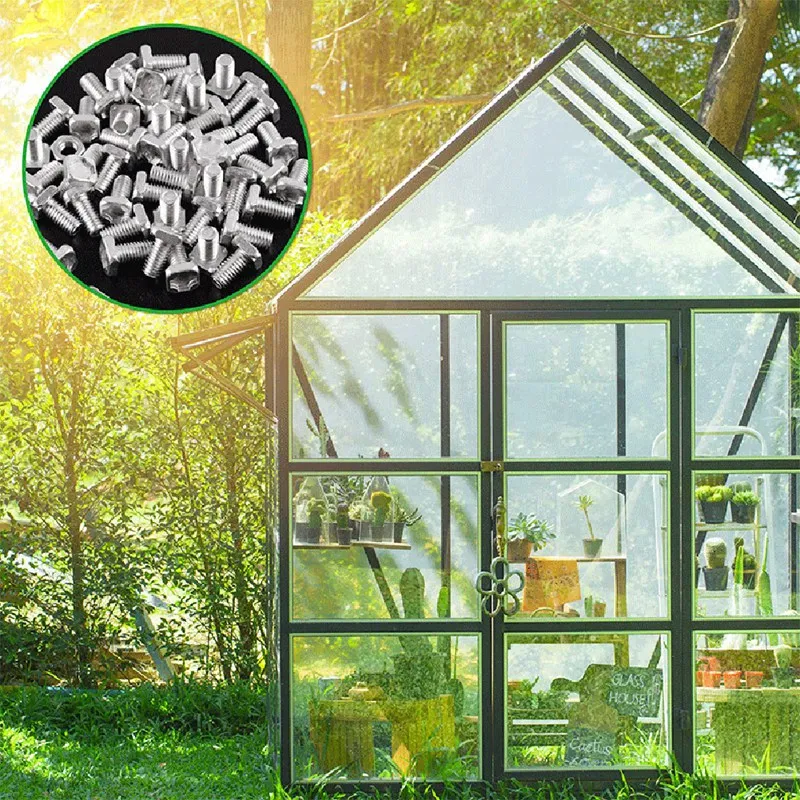 ABGR-50 комплектов гаек и болтов для теплиц, алюминиевые гайки с укороченной головкой, болты для ремонта стеклянных зданий, водонепроницаемые универсальные