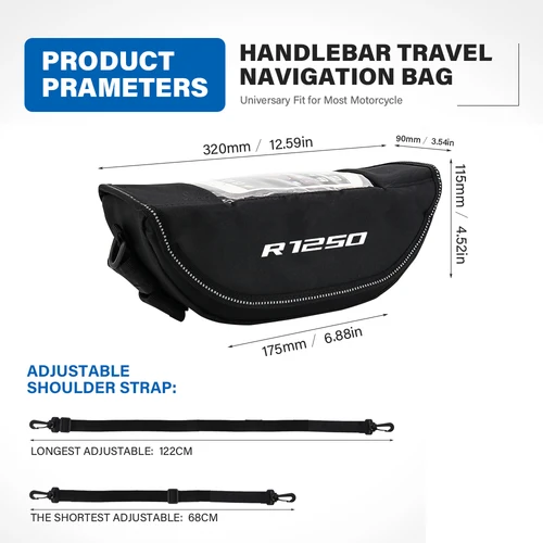 Imagen 2 del producto Bolsa para manillar, accesorio para BMW F650 700 GS F800R R 800R R1200R LC R1200 1250RS LC R1250R R18 R850GS S1000R / XR F850GS R1150GS ADV, 1150