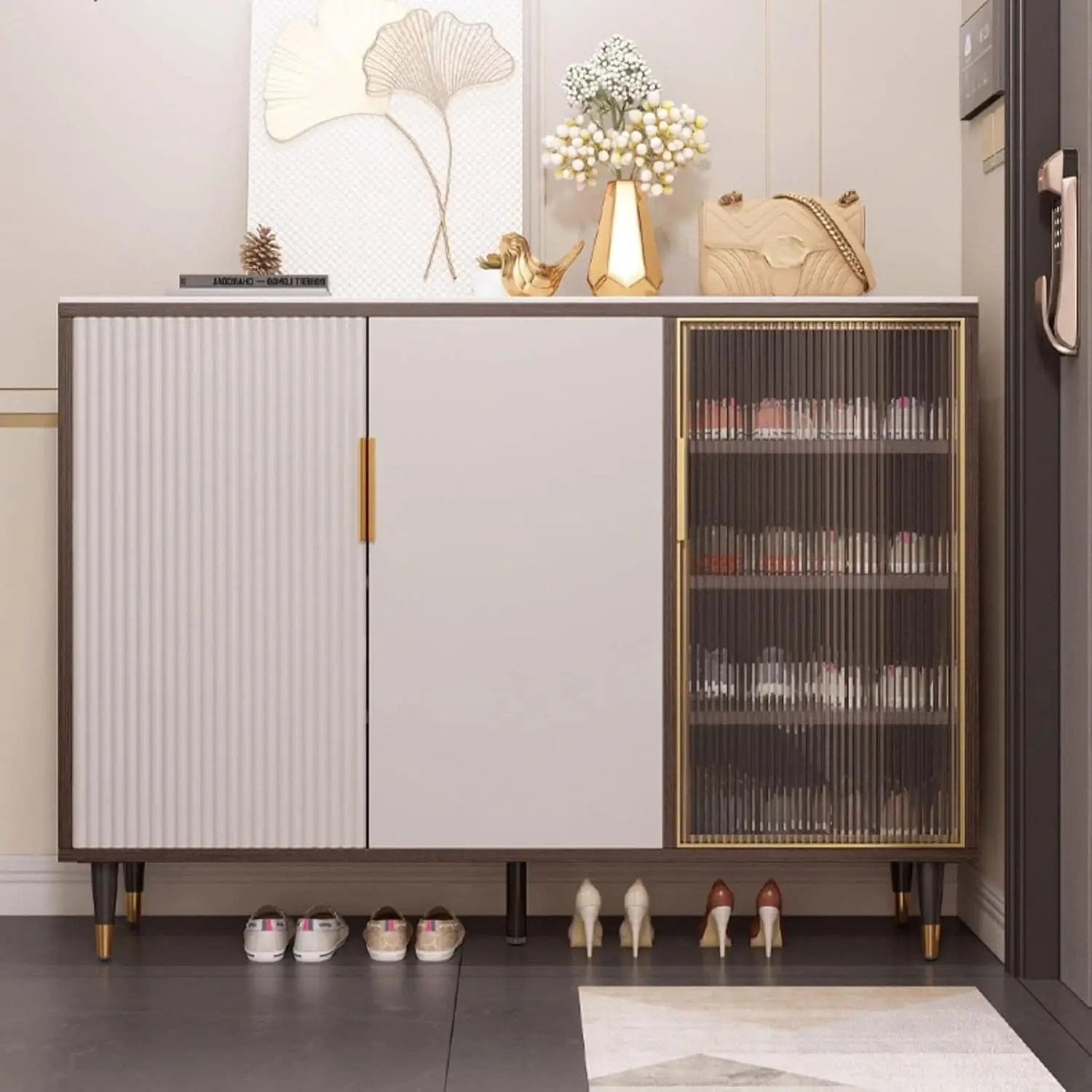 The Wall Entrance Shoe Rack with Slate for Home Use Entryway Shoes Cabinets