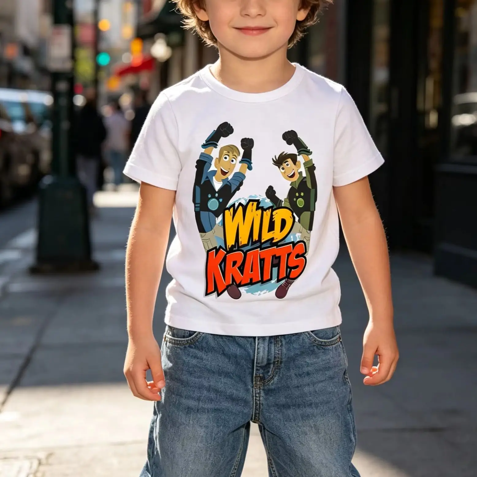 Wild Kratts Cartoon Adventure Anime Print Men T Shirt Women Tee Boys Top Children Parent Child Cotton Short Sleeves Kids Tshirt
