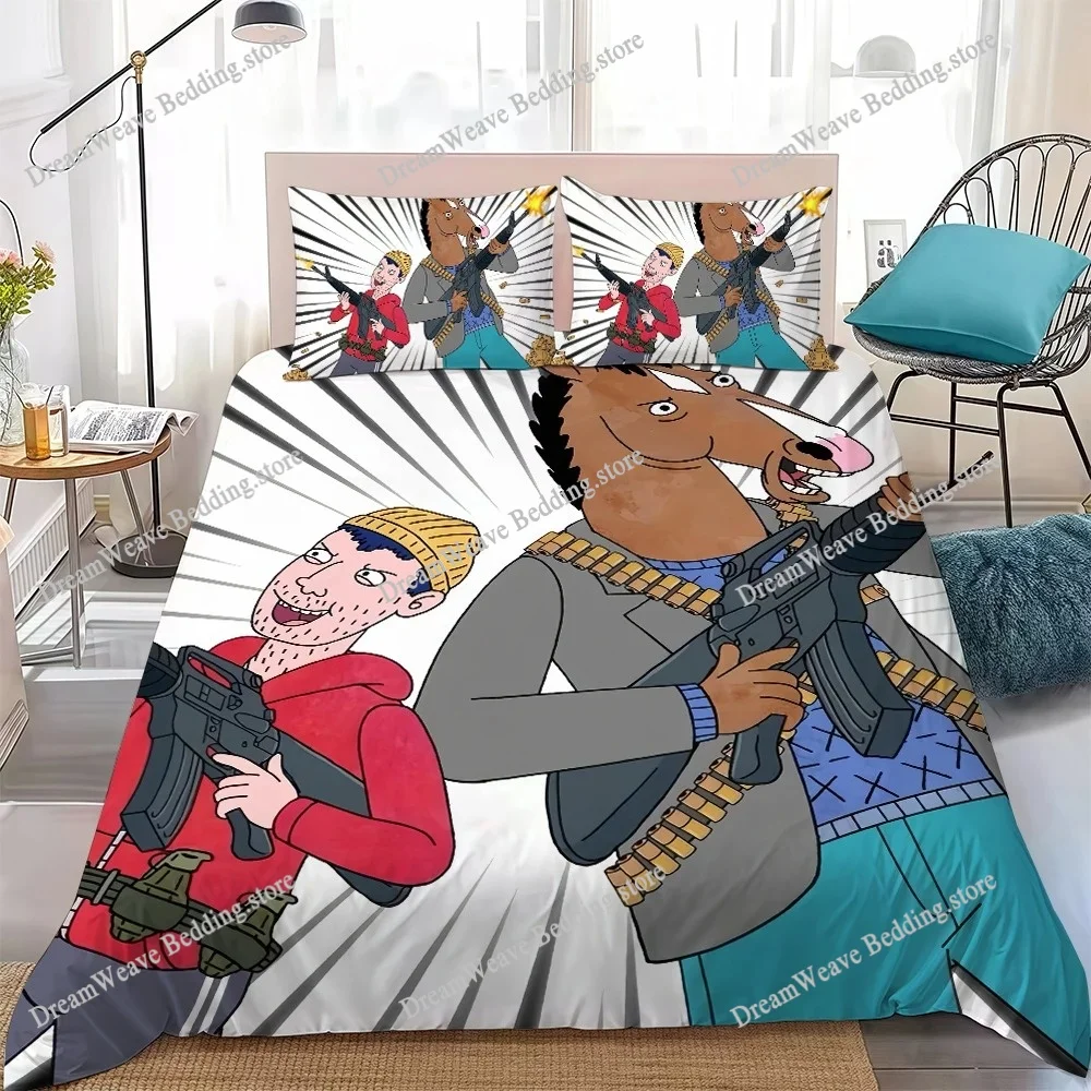 Cartoon Funny B-BoJack Horseman Duvet Cover Set Home Style Bedding Soft Laundry Cotton Bed Student Dormitory Gift