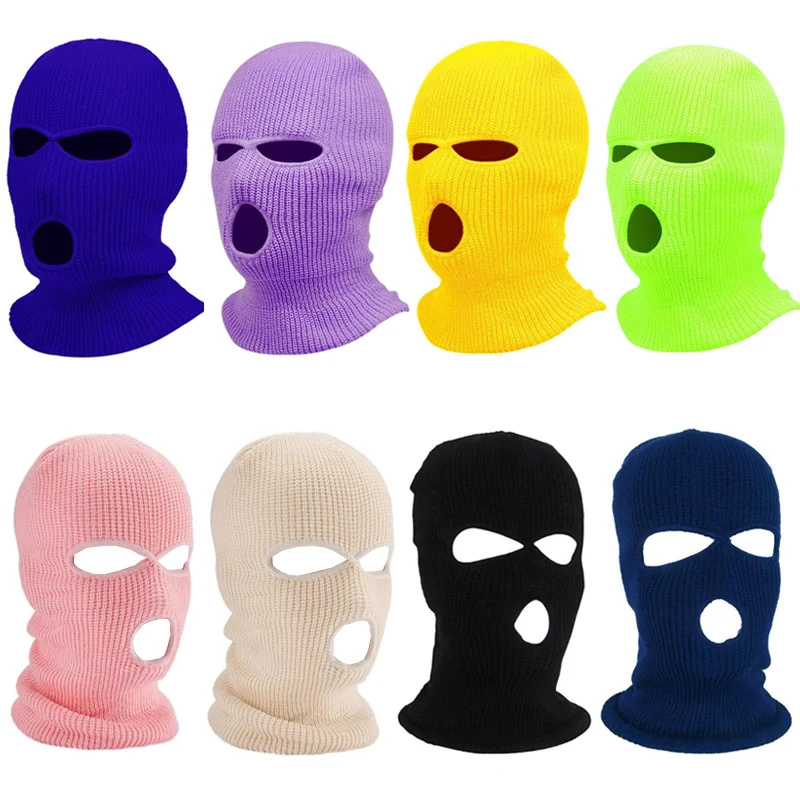 

Зимние шапки Skullies ярких цветов для верховой езды, ветрозащитные женские вязаные шапки, теплые шапки с ушками на шее, мужские шапки с черепом, модные подростковые шапки