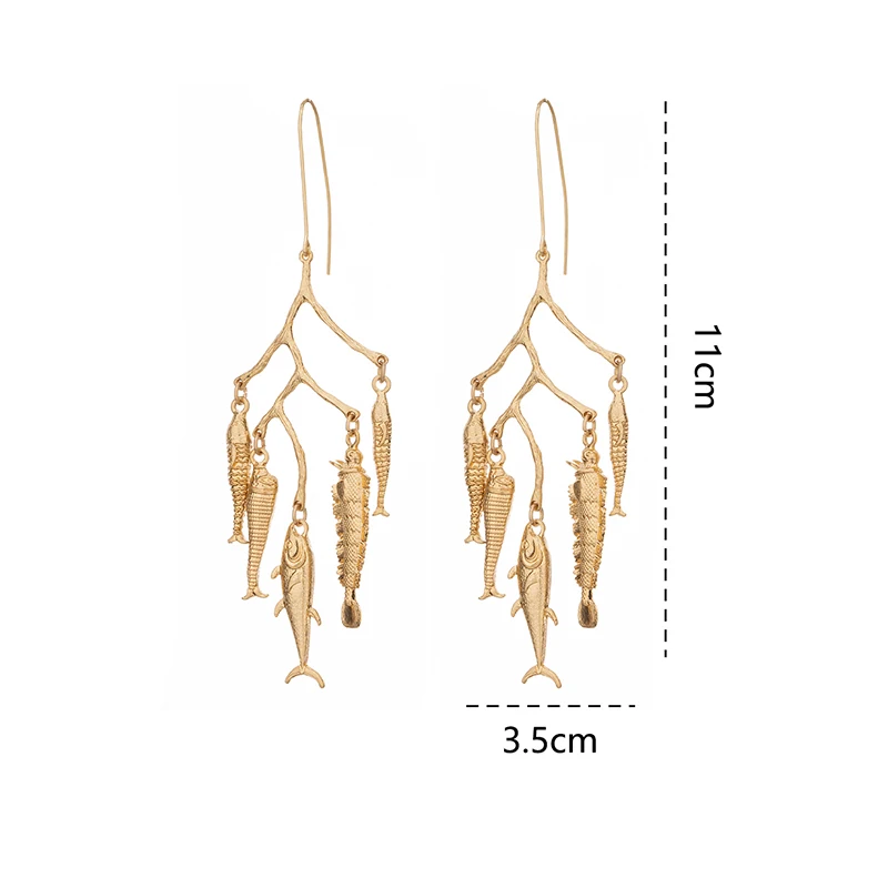 Metal Fishes Earrings Pendant Charm Dangle Wholesale  Fashion Jewelry Gift Female 2024 Trends Wholesale True Beauty Dropshipping