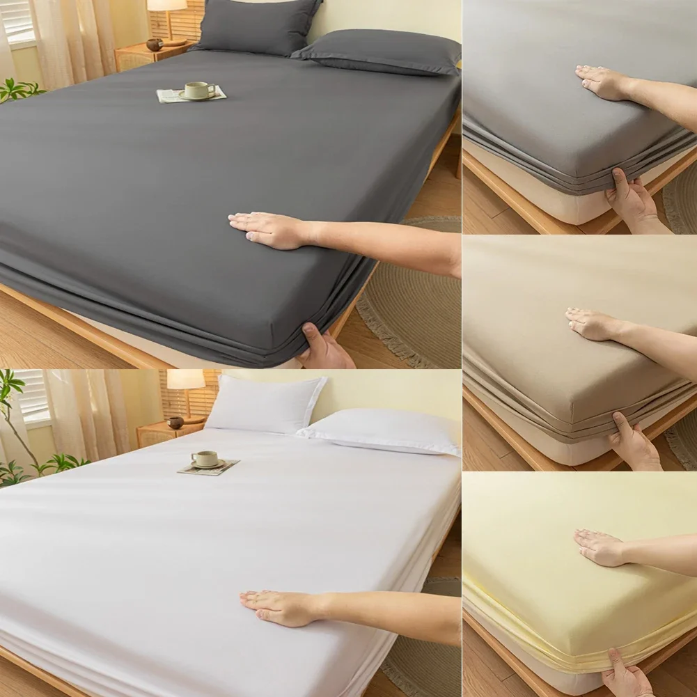 1 PC 100% Polyeste Egyption Quality Bedding Fitted Sheet Only (No Pillowcases) Elastic Band Around Mattress Cover Easy Care