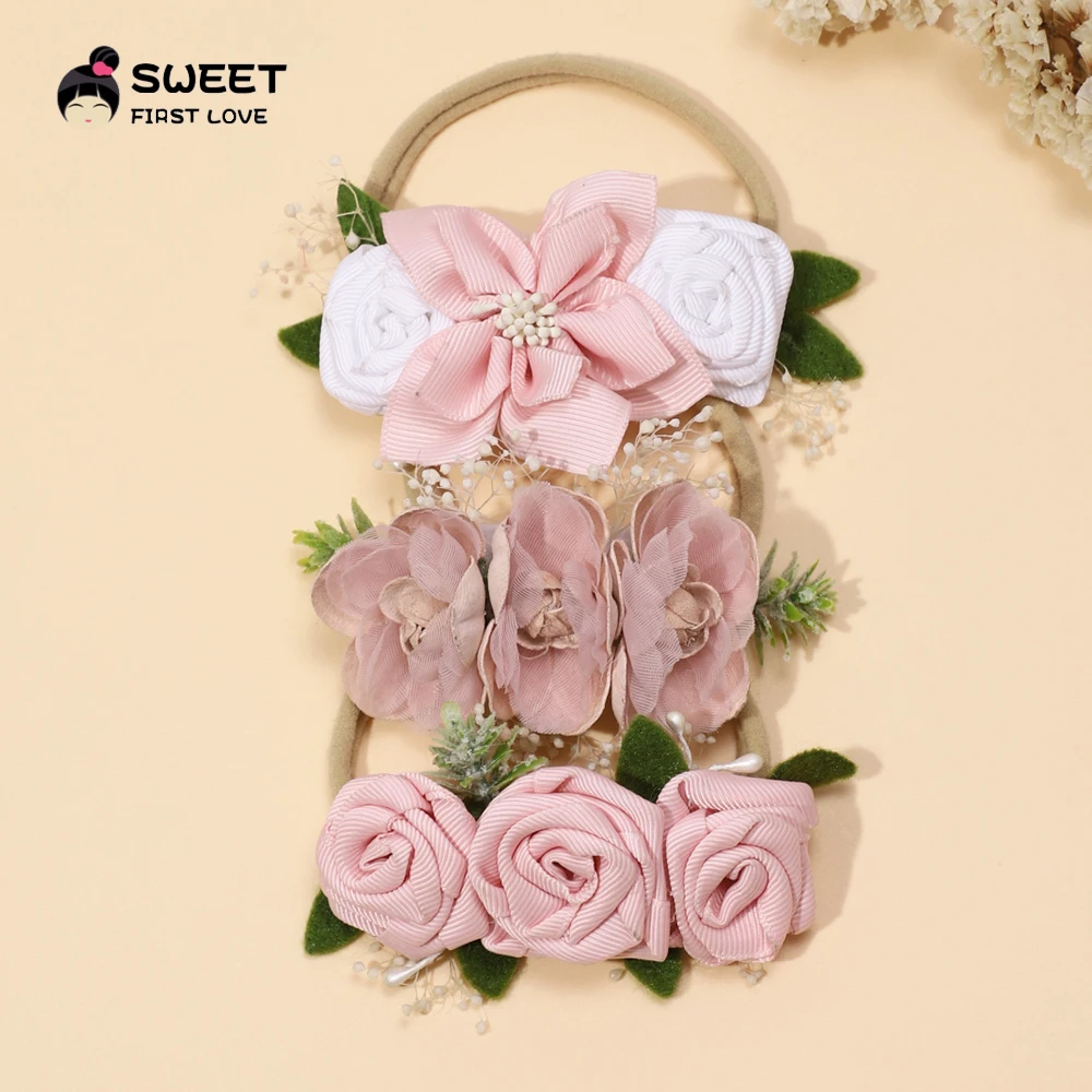 Floral Flowers Hair Band for Baby Girl Elastic Super Soft Nylon Stretchy Skinny Headbands Children\'s Accessories Baby Items