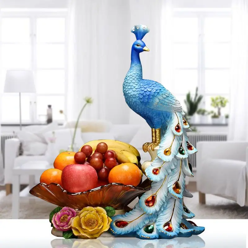 

European Style Peacock Fruit Candy Plate Home Living Room Dim Sum Dry Fruit Plate Desktop Creative Storage Decoration Snack Tray