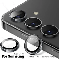 Matel Ring Camera Protective Glass For Samsung Galaxy A55 5G HD Tempered Glass Lens Case SamsungA55 Sumsung Samung A 55 55A 2024