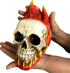 Large Flame Skull Silicone Mold Resin Gypsum Aromatherapy Candle Concrete Crystal Dropper Mold DIY Handmade Crafts