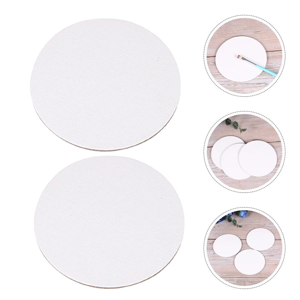 8 Pcs Oil Paint Drawing Board Circular Canvas Painting Blank Craft Party Favors Watercolor Hexagon