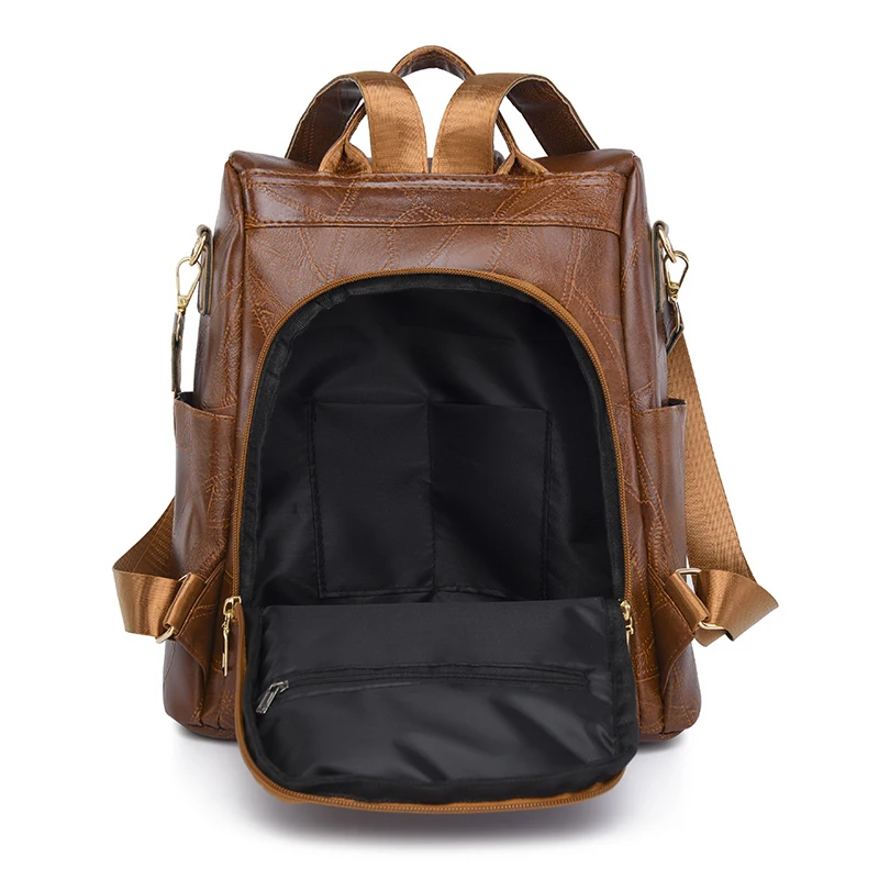 Large Capacity Women Backpack Purses High Quality Leather Female Vintage Bag School Bags Travel Bagpack Ladies Bookbag Rucksacks