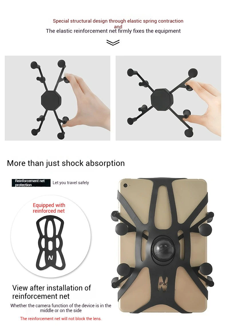 X-Grip Tablet Holder Mount with Short/Medium Double socket arm Single Suction Cup for Ipad Mini for 7-8inch Tablet and Phone