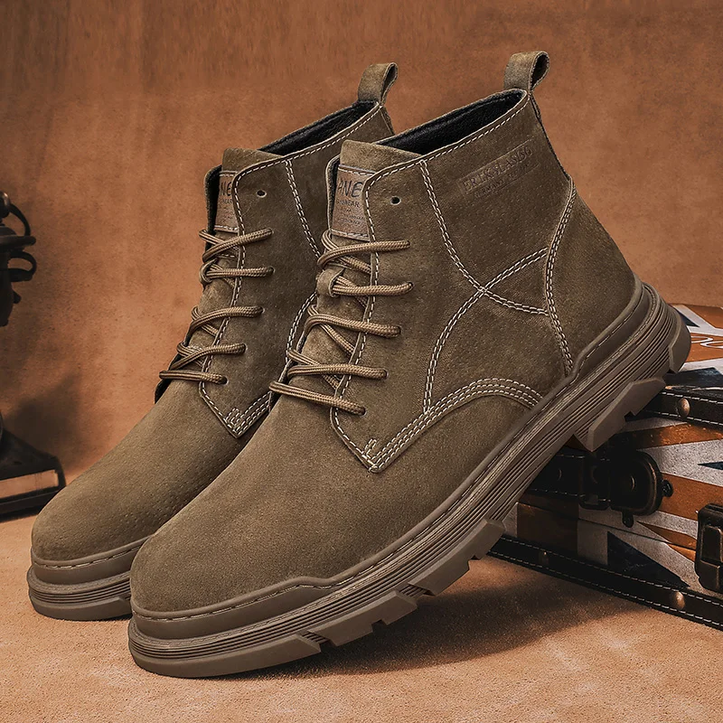 

Men High Top Boots with A Shaking Trend Style New Dry Breathable Personalized Youth Motorcycle Boots for Autumn Winter