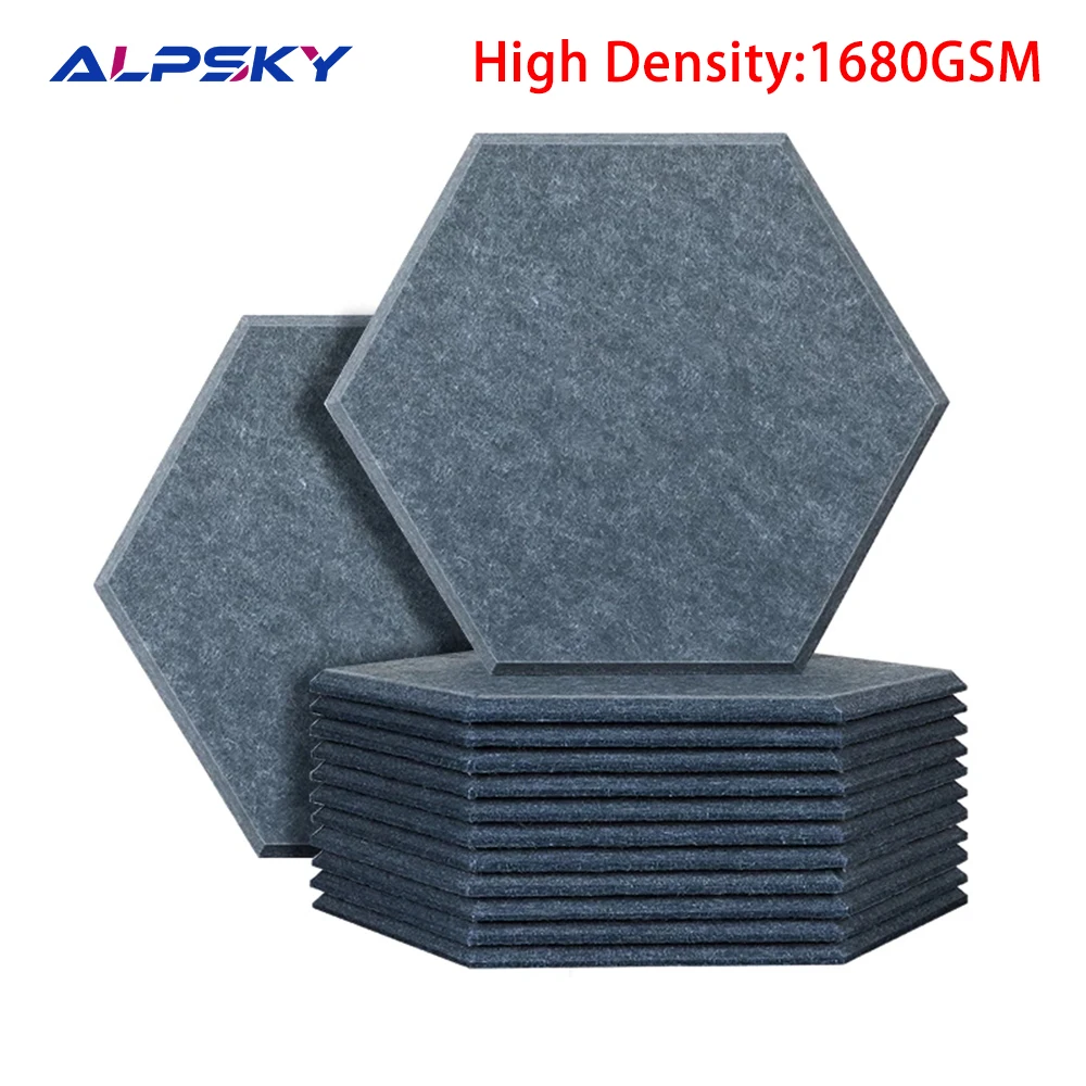 

12Pcs Large Hexagon Strong Sound Proof Acoustic Panel Soundproofing Wall Panels Study Meeting Room Nursery Wall Decor Home Decor