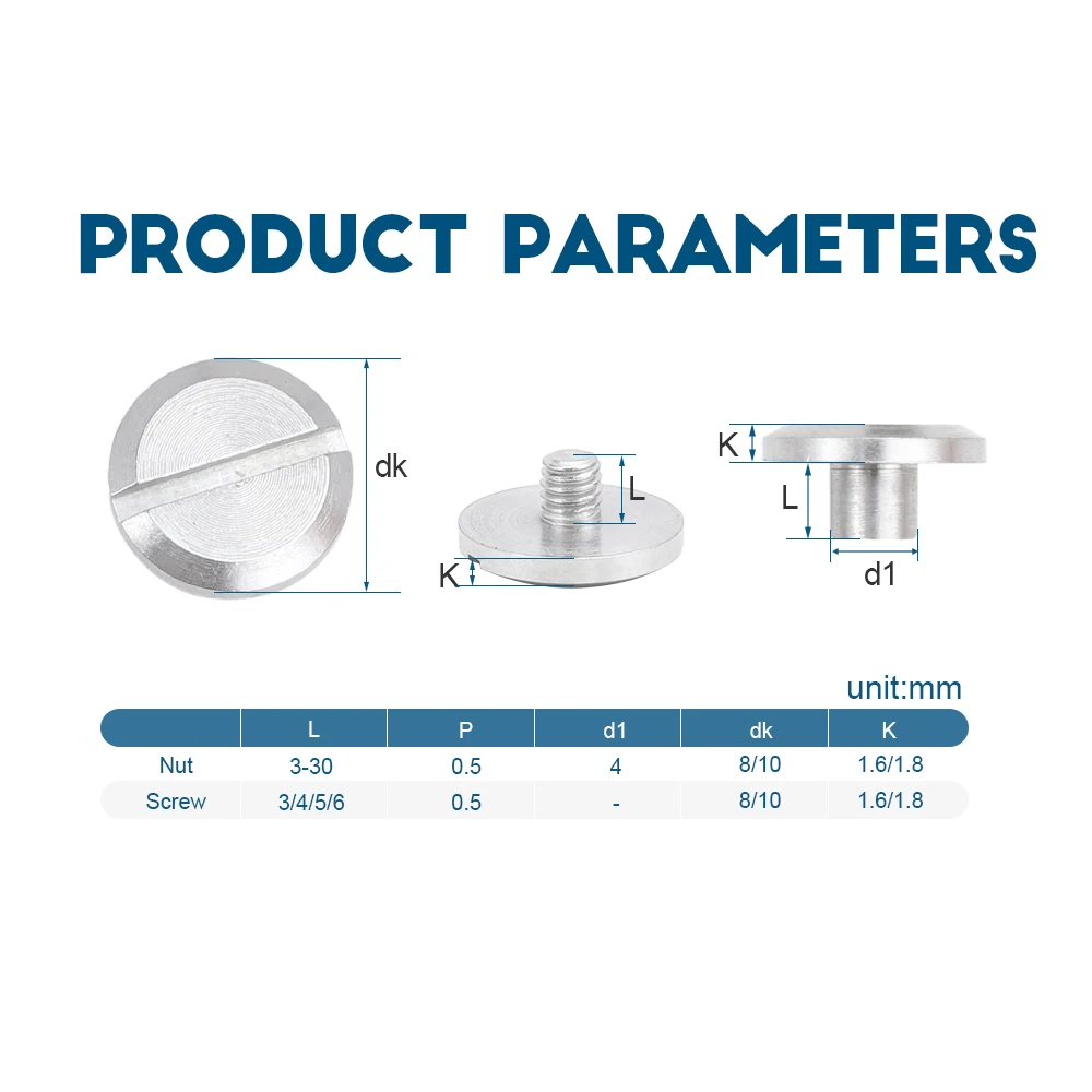 HOWSHENG 5set viti di rilegatura chiodi a vite Chicago M3 rivetti a testa scanalata in acciaio inossidabile per Menu calendario artigianato in pelle